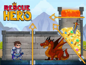 Hero rescues princess in a captivating free online puzzle game.