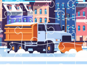 Assemble snow plow trucks in this online jigsaw puzzle.
